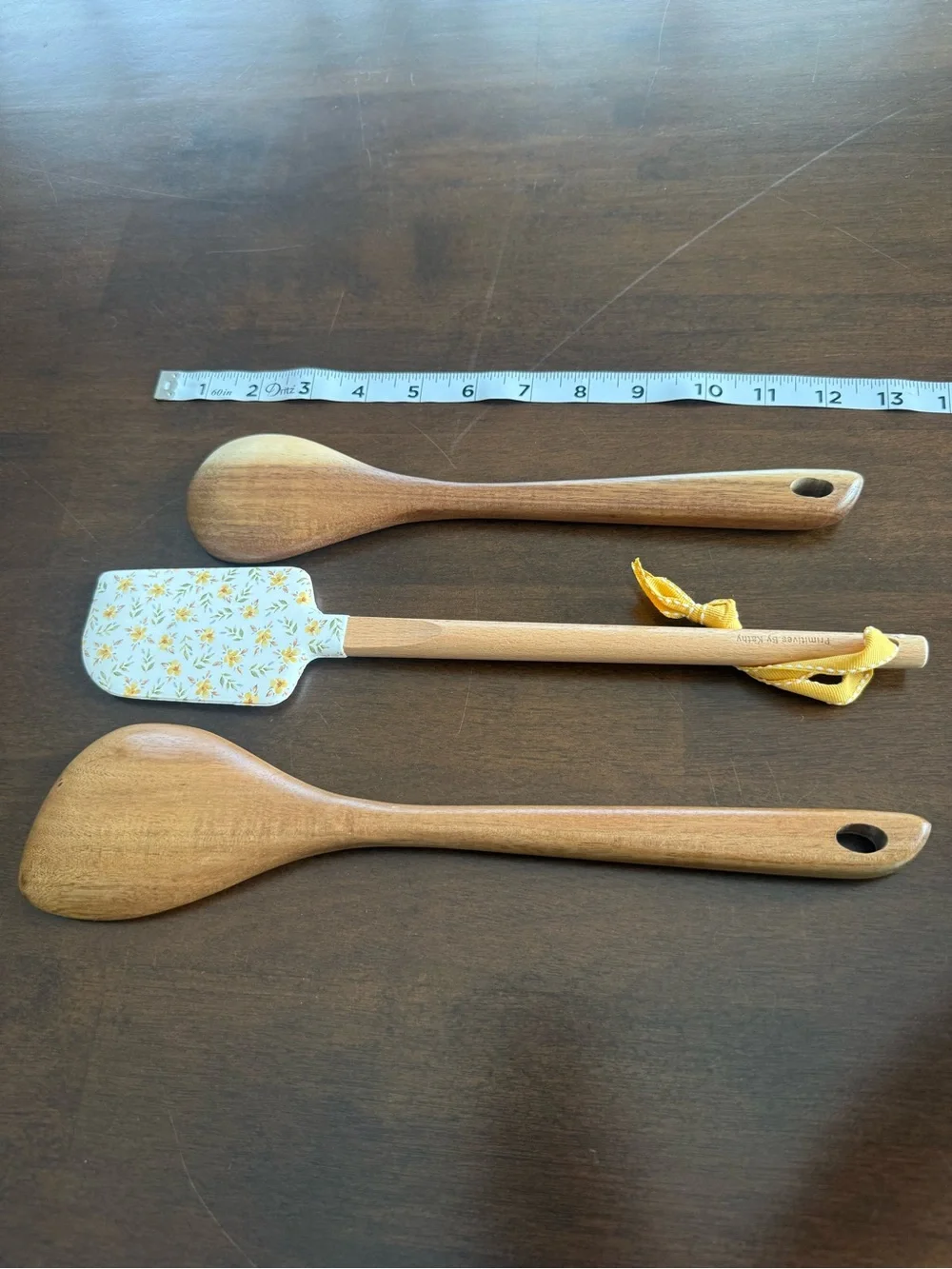 Bee Happy Kitchen Utensil Set Wood Spoons & Primitives by Kathy Spatula 3 Pc